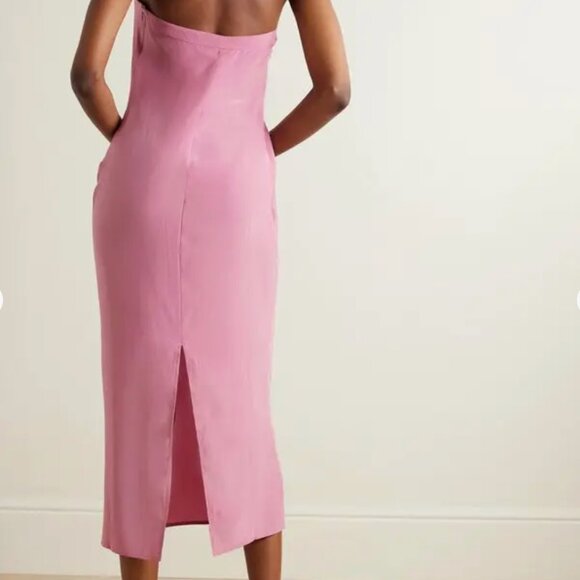 Reformation Alli Silk-Charmeuse Halterneck Midi Dress (NWT) - Picture 3 of 4